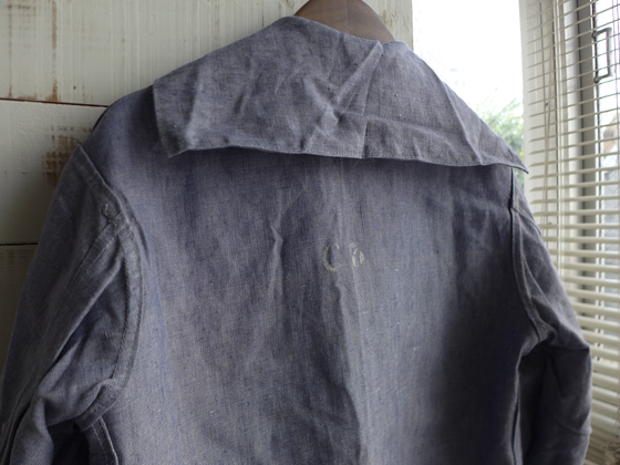 1950s Vintage French Linen Sailor Shirt Dead Stock