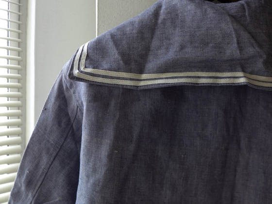 1950s Vintage French Linen Sailor Shirt Dead Stock