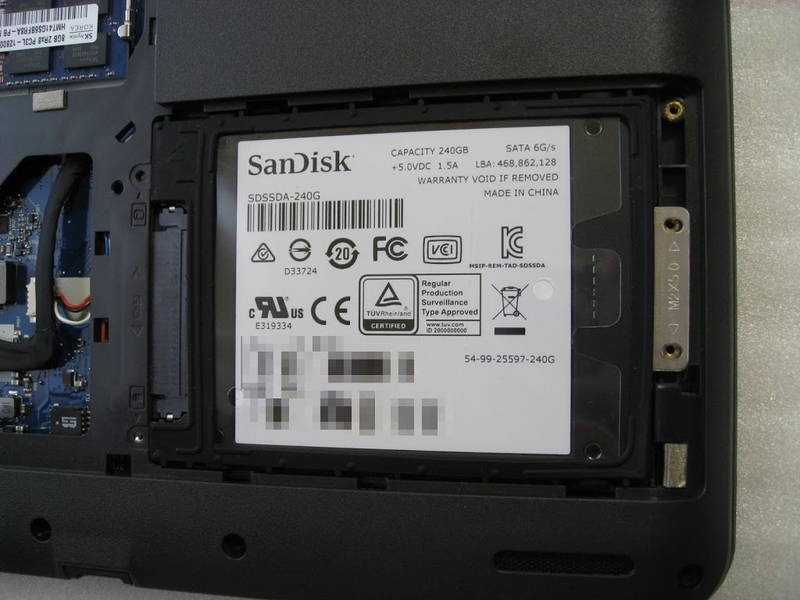 ThinkPad E450 SSD換装 - モンキーに警告