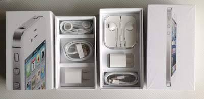 iPhone5 iPhone4S 化粧箱と付属品の比較