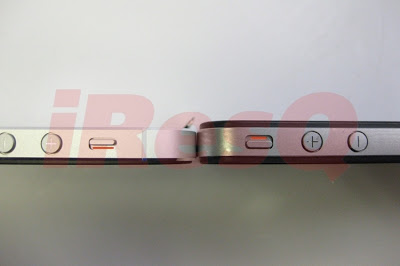 iPhone5(写真左側)とiPhone4の本体厚み比較:iResQ