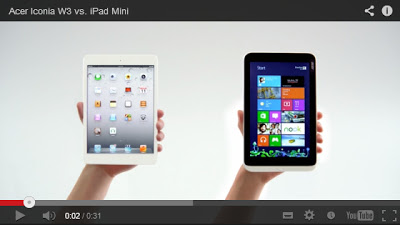 Microsoft iPad mini Acer Iconia W3 Ad