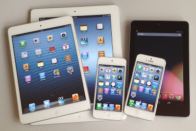 iPad mini、iPad3、iPod touch、iPhone5、Nexus7
