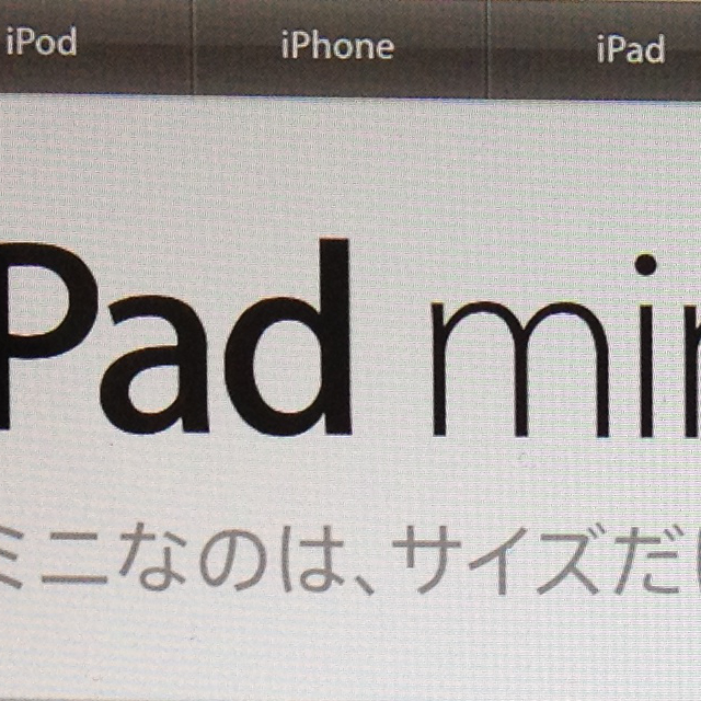 iPad3のブラウザ：等倍表示