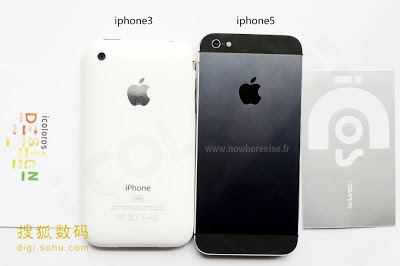 iPhone5、iPhone4S、iPhone3GSとのサイズ比較写真：Nowhereelse