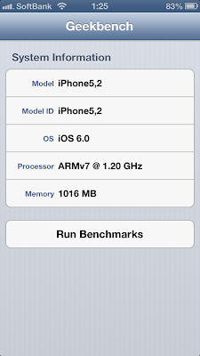 iPhone5 Geekbench SystemInfo