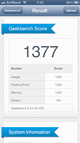 iPhone5 Geekbench Score