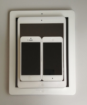 iPad mini、iPad3、iPod touch第5世代、iPhone5を重ねる