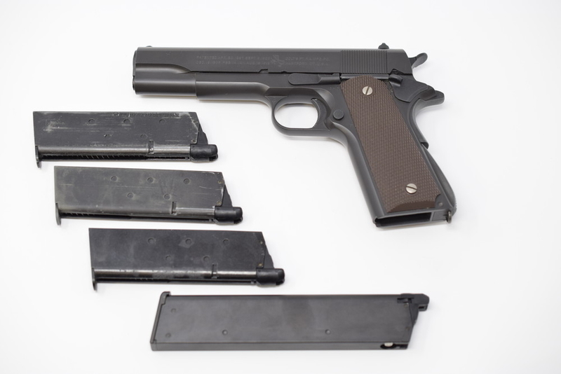 V21 TANAKA M1911A1 ガスガン　ガス漏れあり WA] コルトガバメント M1911A1 HW 塗装イタミ ガス漏れ (訳あり